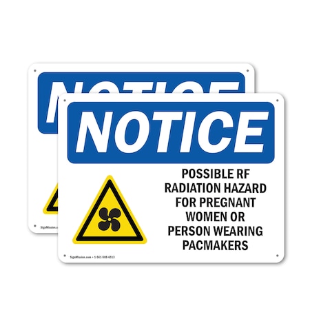 Signmission Radiation & Laser Sign, 10 in H x 14 in W, Plastic, Rectangle OS-2PACK-NS-P-1014-L-17710